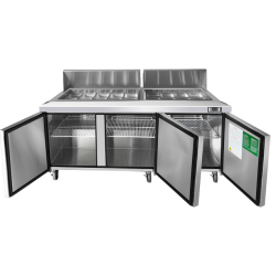 MEUBLE SALADETTE 3 PORTES X18 BACS GN 1/6